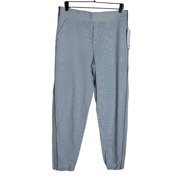 Athleta NWT Brooklyn Jogger Striped Pull On Lightweight Pants Size 14 Athleisure - Picture 1 of 10